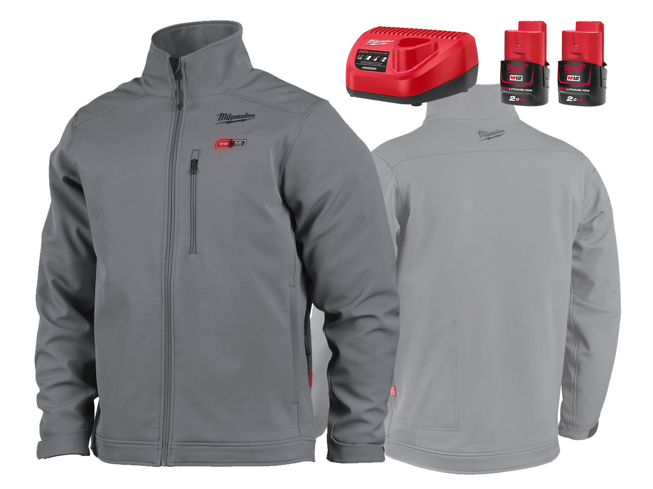 Milwaukee 12V Grey Premium Heated Jacket - Gen5 - L - 2.0Ah Pack